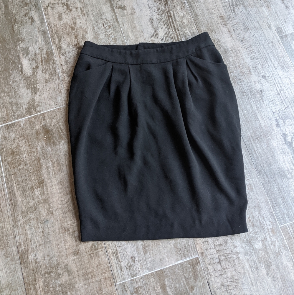 MAJE Pleated Pencil Skirt with Pockets